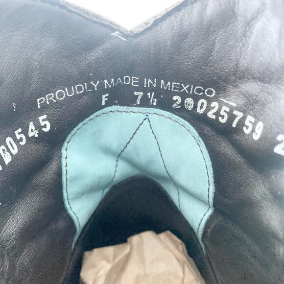 Lane SENITA FALLS Womens Cowboy Bootie 7.5 Blue Fringe Western Short Cowgirl - Picture 9 of 11